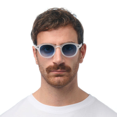 Okkia Milano Unisex Güneş Gözlüğü Transparan Beyaz / Lens: Mavi Gradyan