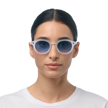 Okkia Milano Unisex Güneş Gözlüğü Transparan Beyaz / Lens: Mavi Gradyan
