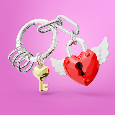Metalmorphose Love Lock Kırmızı Anahtarlık / Çanta Aksesuarı/ Charm