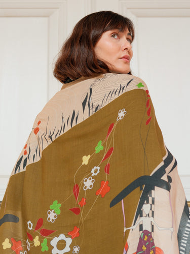 Neymiş Sesler ve Sessizler Somon-110x110 Yün Şal