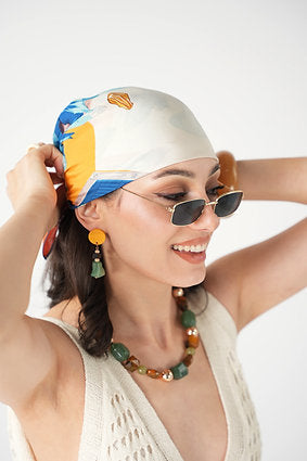 Veloute Azur Zest İpek Fular 65x65