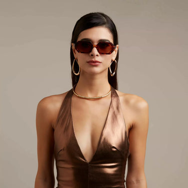 Okkia Andrea Altıgen Unisex
Güneş Gözlüğü Klasik Havana