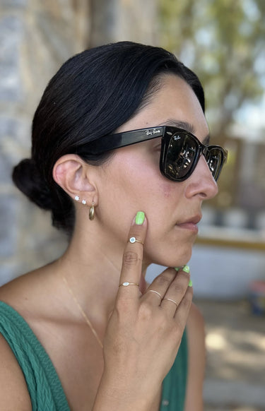 Pia&Co Mineli Yuvarlak Nazar Altın Kaplama Gümüş Yüzük