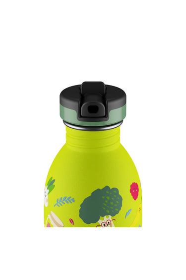 24 Bottles Kids Bottle Veggie Friends Pipetli Paslanmaz Çelik Çocuk Su Matarası 500 ml