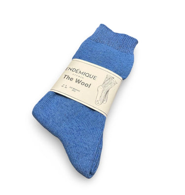 Endémique Studio The Wool Plain Blue-Kadın Yün Çorap