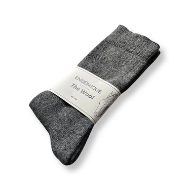 Endémique Studio The Wool Plain Grey-Erkek Yün Çorap