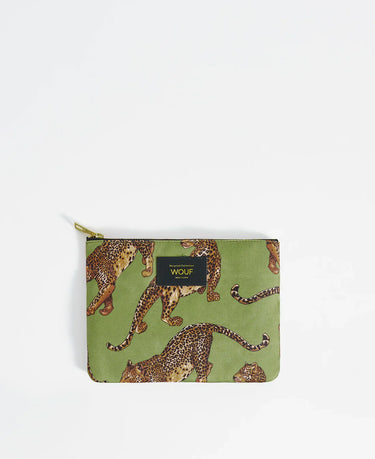 Wouf Olive Leopard Pouch El Çantası