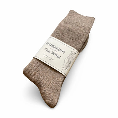 Endémique Studio The Wool VL Beige-Erkek Yün Çorap