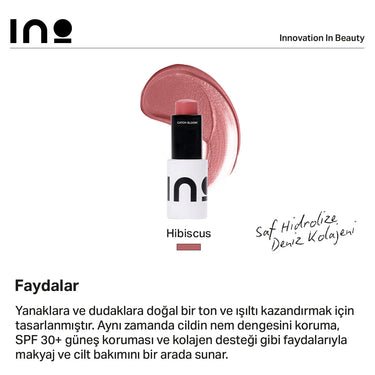 Ino Catch Bloom Hibiscus Gül Kurusu Renkli Dudak ve Yanak Nemlendiricisi-Pocket Size (Kopya)