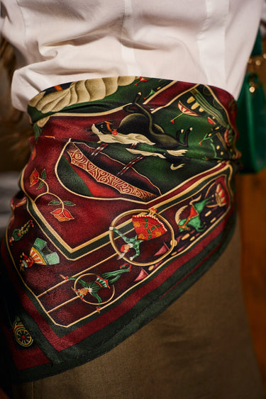 The Carnivalist Velvet Carousel 55X55 cm İpek Fular