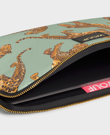 Wouf Emerald Leopard - Leopar Desenli Laptop Kılıfı 13" & 14"