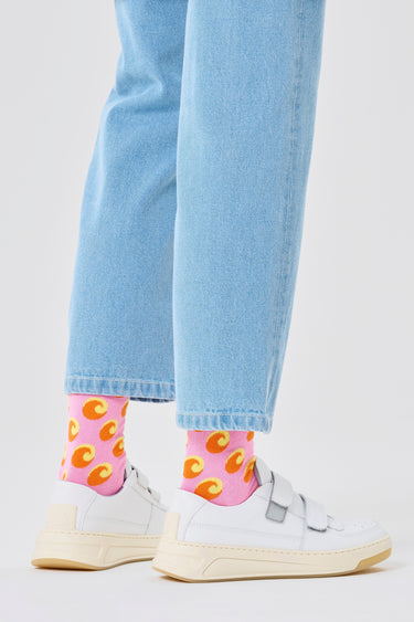 Happy Socks - Pembe Dalga Desenli Pamuklu Kadın Çorap