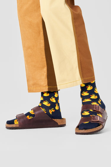 Happy Socks - Lacivert Ördek Desenli Pamuklu Erkek Çorap