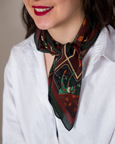 The Carnivalist Velvet Carousel 55X55 cm İpek Fular