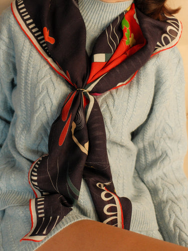 Neymiş Hayal Suları Lacivert-110x110 Yün Şal