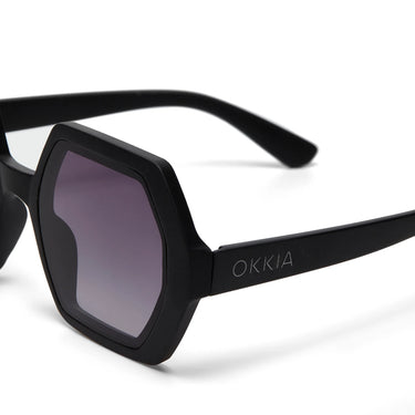 Okkia Emma Big Hexagonal Unisex Güneş Gözlüğü
 Siyah