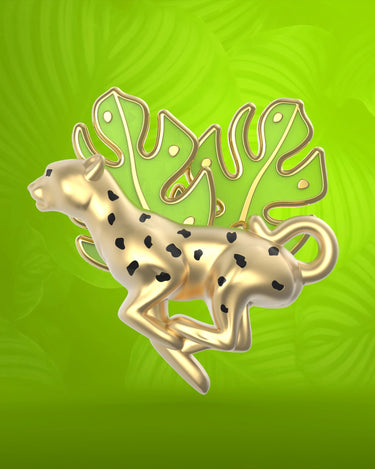 Metalmorphose Leopar & Tropikal Yaprak Pin Seti