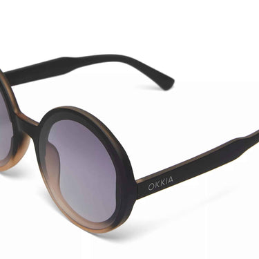 Okkia Monica Unisex Büyük Yuvarlak Güneş Gözlüğü Siyah Rose