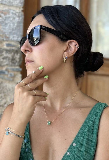 Pia&Co Halo Halka Detaylı Altın Kaplama Gümüş Küpe