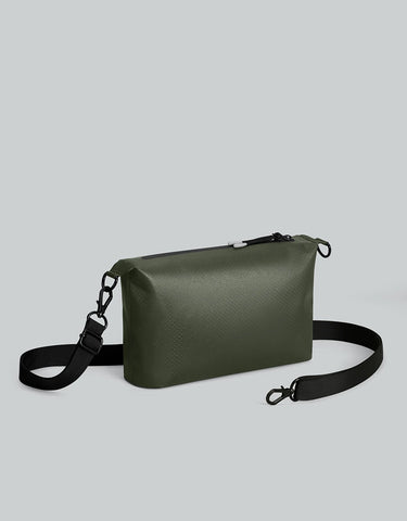 Gaston Luga Lightweight DuoSeal Crossbody - Olive Çapraz Çanta