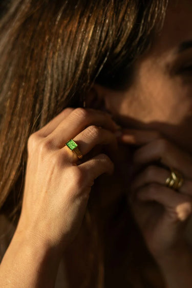 Miklan Green Signet Yüzük