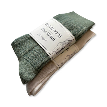 Endémique Studio The Wool Plain Maroon-Kadın Yün Çorap