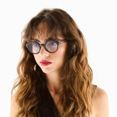 Okkia Lauro Unisex Yuvarlak Siyah Havana Güneş Gözlüğü
 Mavi Degrade
